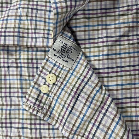 Peter Millar Dress Shirt Mens Extra Large Button Up Plaid Golf Cotton Colorful - Picture 4 of 10